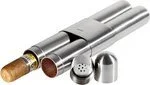Adorini cigar case high-grade steel satin finish/cedar 2 cigars