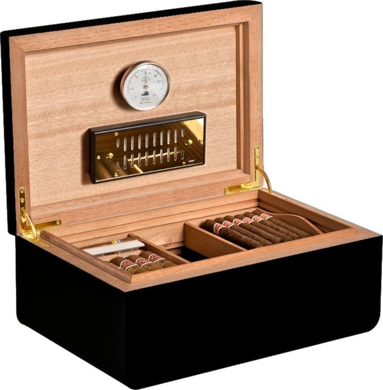 adorini Carrara L Deluxe Humidor Black Free UK Shipping
