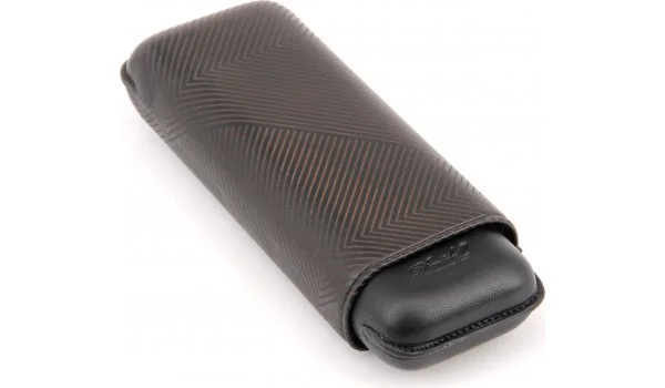 Davidoff cigar case XL-2 leather black leaf