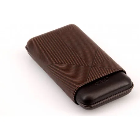 Davidoff cigar case XL-3 leather brown leaf