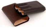 Davidoff cigar case XL-3 leather brown leaf