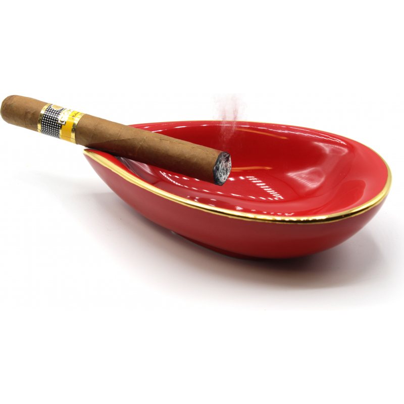 adorini Ceramic Cigar Ashtray Leaf Red Buy at best price