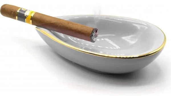 adorini Ceramic Cigar Ashtray Leaf White