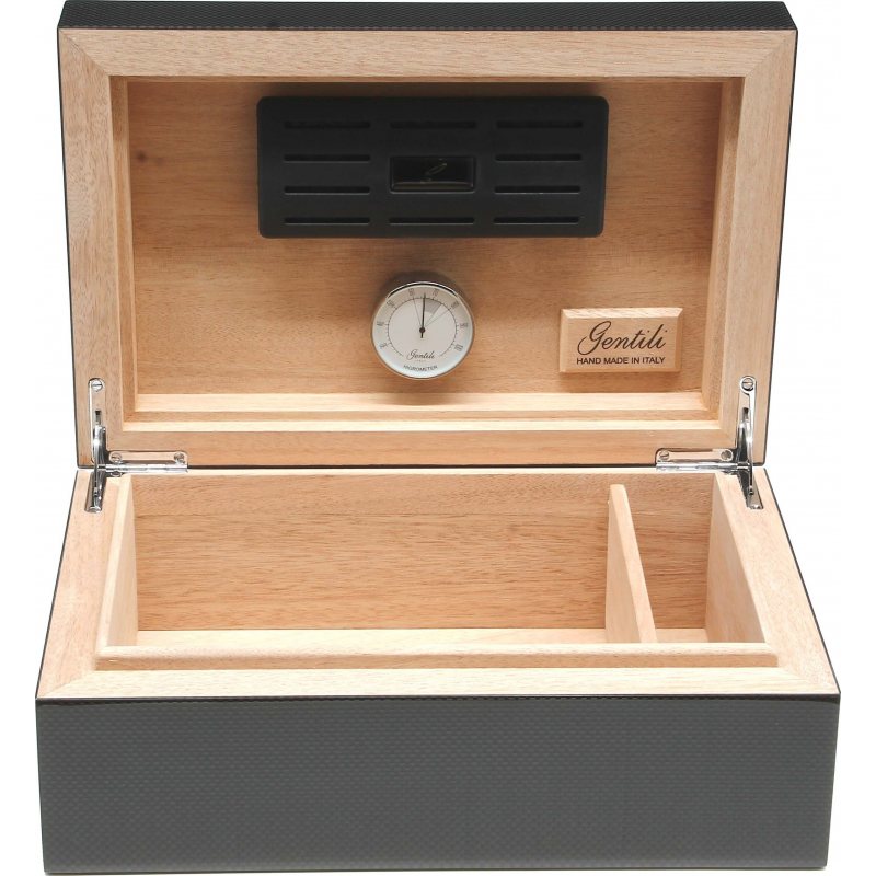 Gentili Humidor Carbon 30 Cigars Free UK Shipping