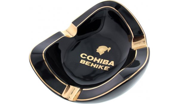 Cohiba Cigar Ashtray Behike Black Gold Porcelain