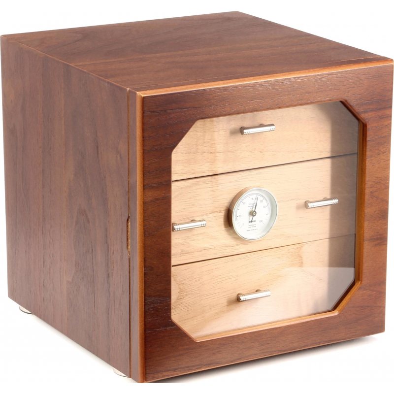 adorini Humidor Chianti M Deluxe Walnut Drawers with Wooden Front