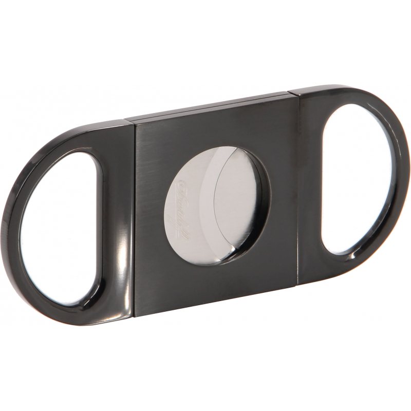 Davidoff Double Blade Cigar Cutter Stainless Steel Brushed Black