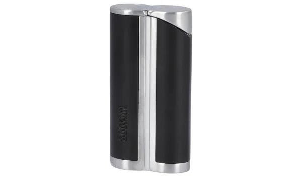 adorini Single Jet Curve Lighter Black / Satin Silver incl. Cigar Punch