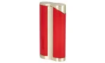 adorini Single Jet Curve Lighter Red / Satin gold incl. Cigar Punch