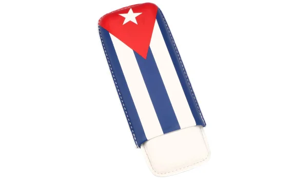 Cigar Case Cuban Flag for 2 Cigars