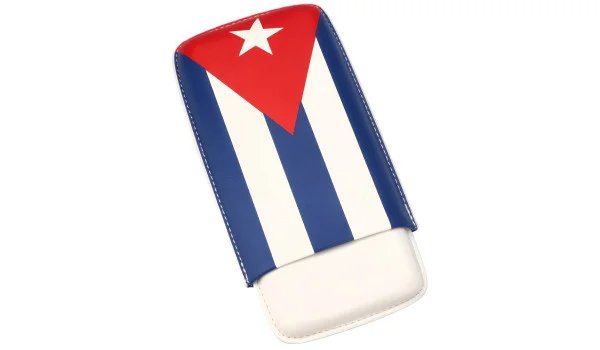 Cigar Case Cuban Flag for 3 Cigars