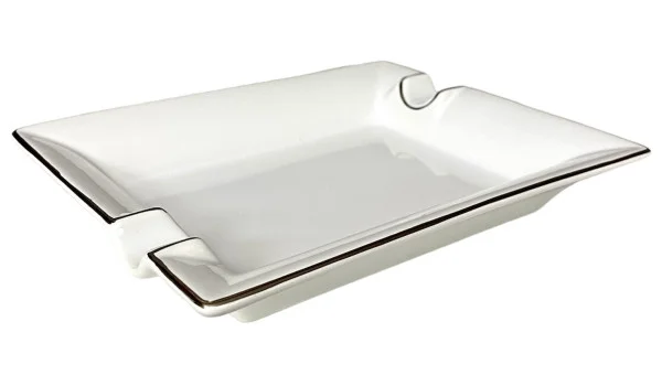 Cigar Ashtray white/silver quadratic