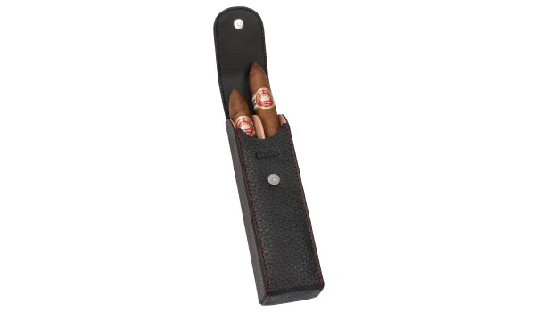 adorini pocket cigar case 2 cigars black with red yarn photo 2