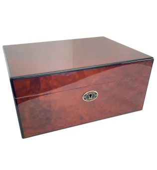 Daniel Marshall Burl Humidor Golden Brown 100 Cigars photo 3