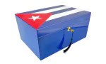 Cigar Humidor Blue with Cuban Flag 100 Cigars