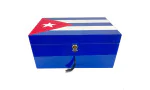 Cigar Humidor Blue with Cuban Flag 100 Cigars photo 2