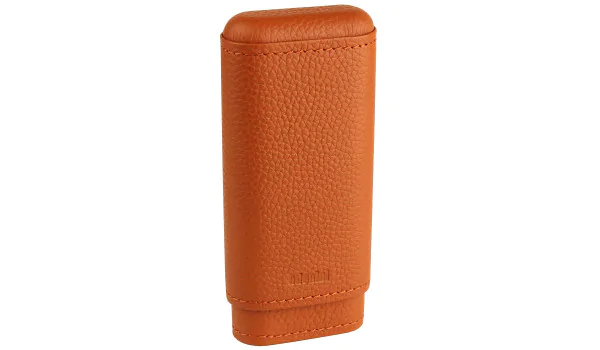 adorini cigar case real leather 2-3 cigars Crocus Orange