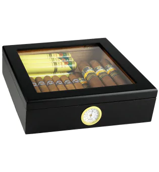 BigSmoke Humidor black with glas lid photo 9