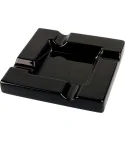 Cigar ashtray ceramic black with 4 cigar rests