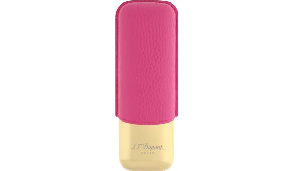 S.T. Dupont Cigar Case for 2 Cigars Pink/Golden 183245