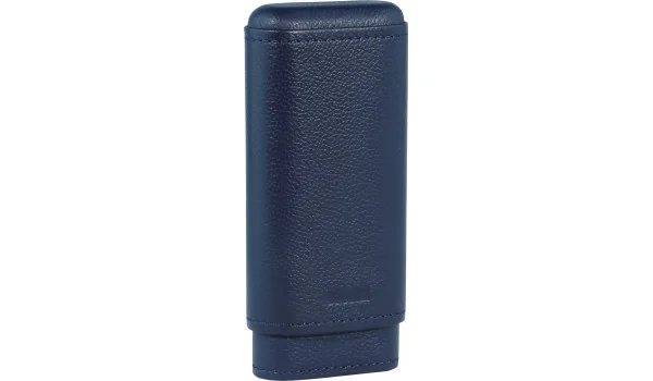 adorini Genuine Leather Cigar Case for 2 Cigars Blue