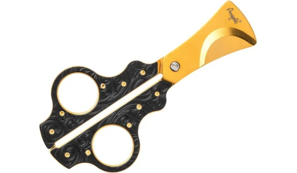 Angelo cigar scissors high end metal black and gold