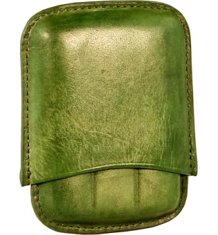 Angelo cigar case 3 cigars leather green