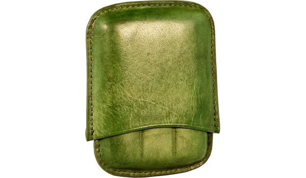 Angelo cigar case 3 cigars leather green