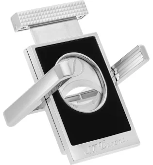 S.T. Dupont Double Blade Cutter with Cigar Stand Black & Chrome