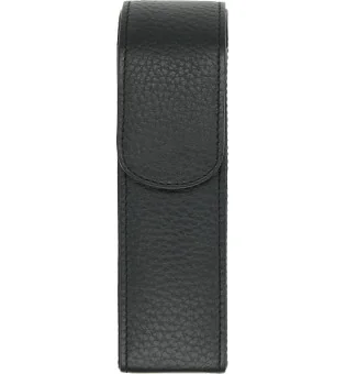adorini pocket leather cigar case 2 cigars black, black yarn