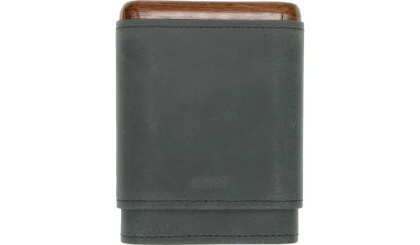 adorini Adaptable Genuine Leather Cigar Case Black 3-5