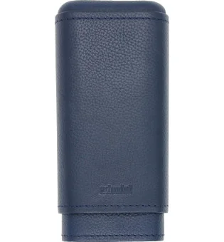 adorini Genuine Leather Cigar Case for 2 Cigars Blue