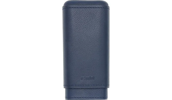 adorini Genuine Leather Cigar Case for 2 Cigars Blue