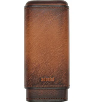 adorini Genuine Vintage Leather Case 2-3 Cigars brown