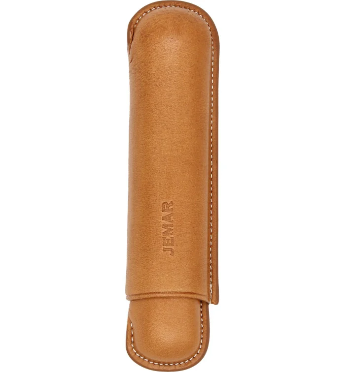 Jemar Leather Single Cigar Case Natural 464/1