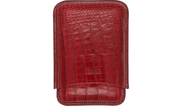 Jemar Leather Triple Cigar Case Coco Red 464/3 photo 4