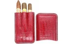 Jemar Leather Triple Cigar Case Coco Red 464/3 photo 5
