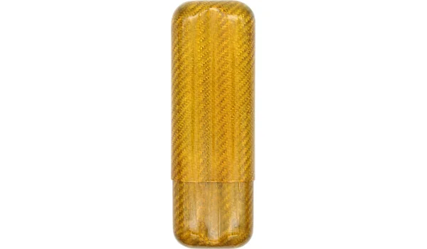 Carbon Fiber Cigar Case gold for 2 Cigars with 57 Ring Gauge photo 2