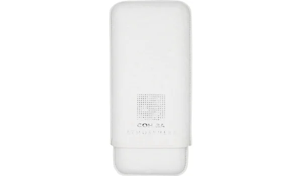 Cohiba Atmosphere Cigar Case Leather White and Silver