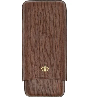 Montecristo Fleur de Lis Cigar Case Leather brown 3 pcs.