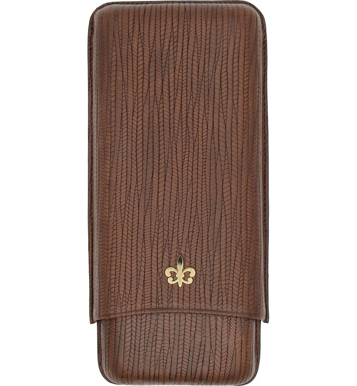 Montecristo Fleur de Lis Cigar Case Leather Brown 3 pcs.