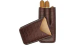 Montecristo Cigar Case Leather Brown 3 pcs. photo 2