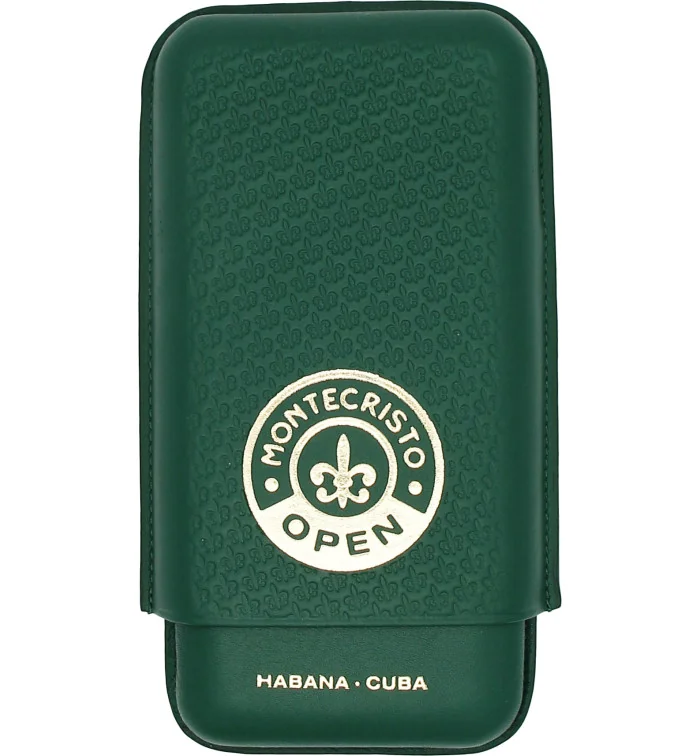 Montecristo Open Cigar Case Leather Green 3 pcs.