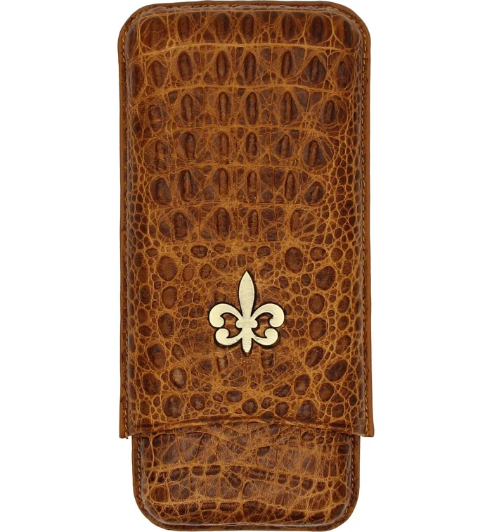 Montecristo Fleur de Lis Cigar Case Leather Croco brown 3 pcs.