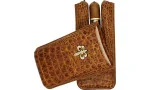 Montecristo Fleur de Lis Cigar Case Leather Croco brown 3 pcs. photo 2