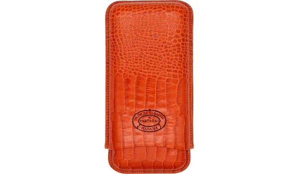 Partagas Linea Classic Cigar Case Leather Orange 3 pcs.