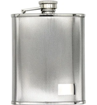 Flask silver with checkered pattern